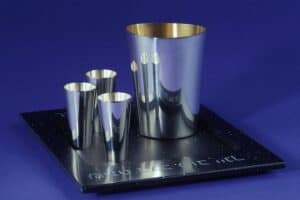 Kiddush set with composite tray